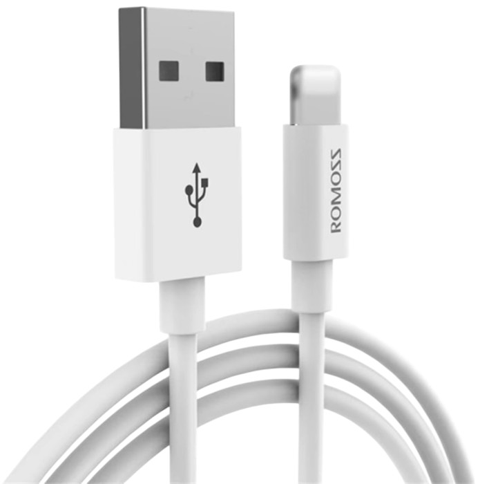 Кабель синхронізації даних Romoss CB12 USB-Lightning 5V2.4A 1m White (CB12-101-04H) - Фото 1