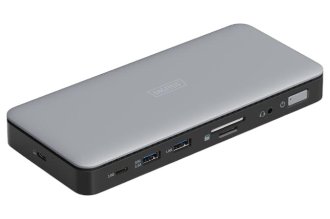 Док-станция Digitus USB-C > 2xHDMI/DP/2xUSB-A/USB-C/SD/MicroSD/RJ54/DC (DA-70917) - Фото 1