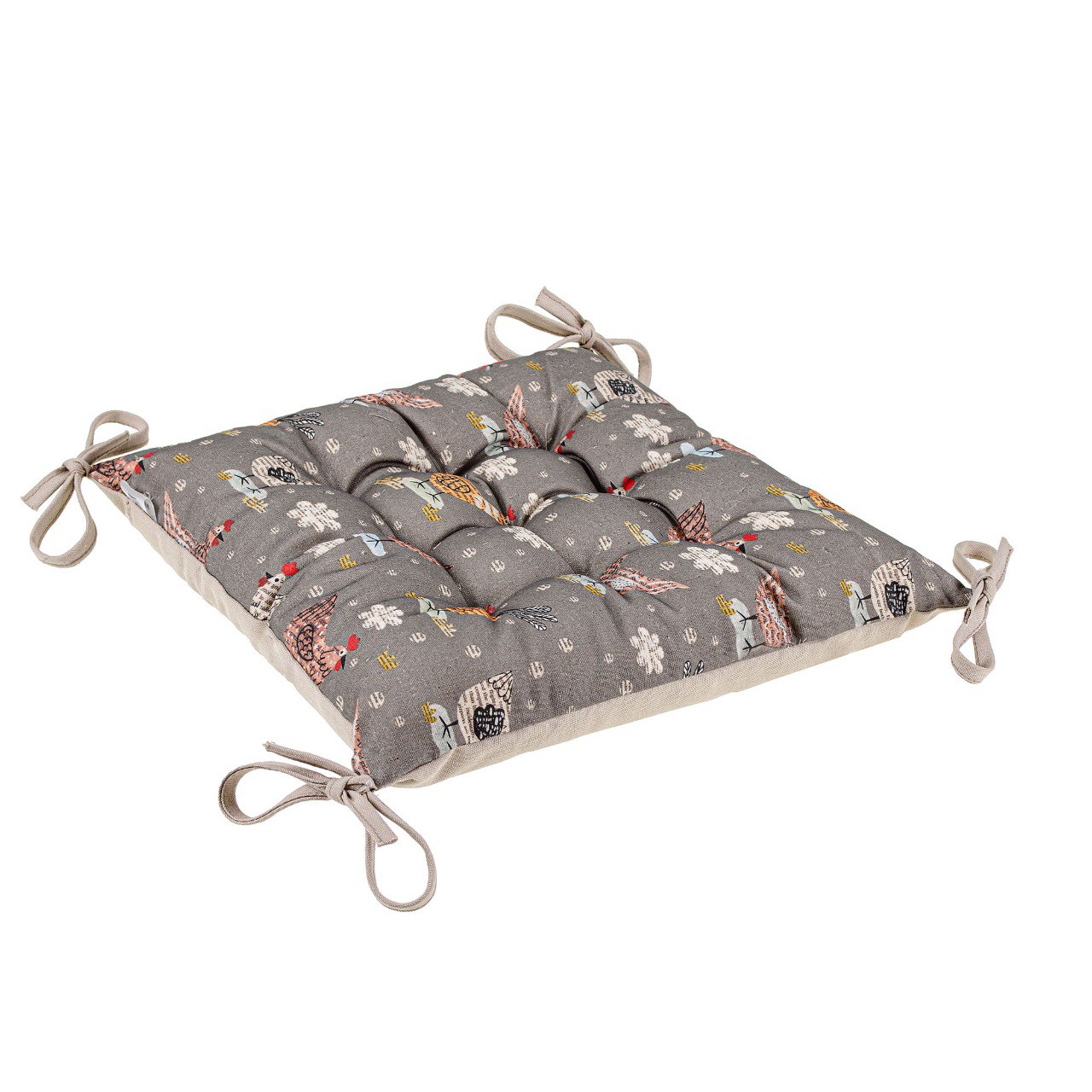 Купить Подушка для стула Home Line Chicken News 40х40 см на завязках (186720) - Фото 1 Подушка для стула Home Line Chicken News 40х40 см на завязках (186720) - Фото 1