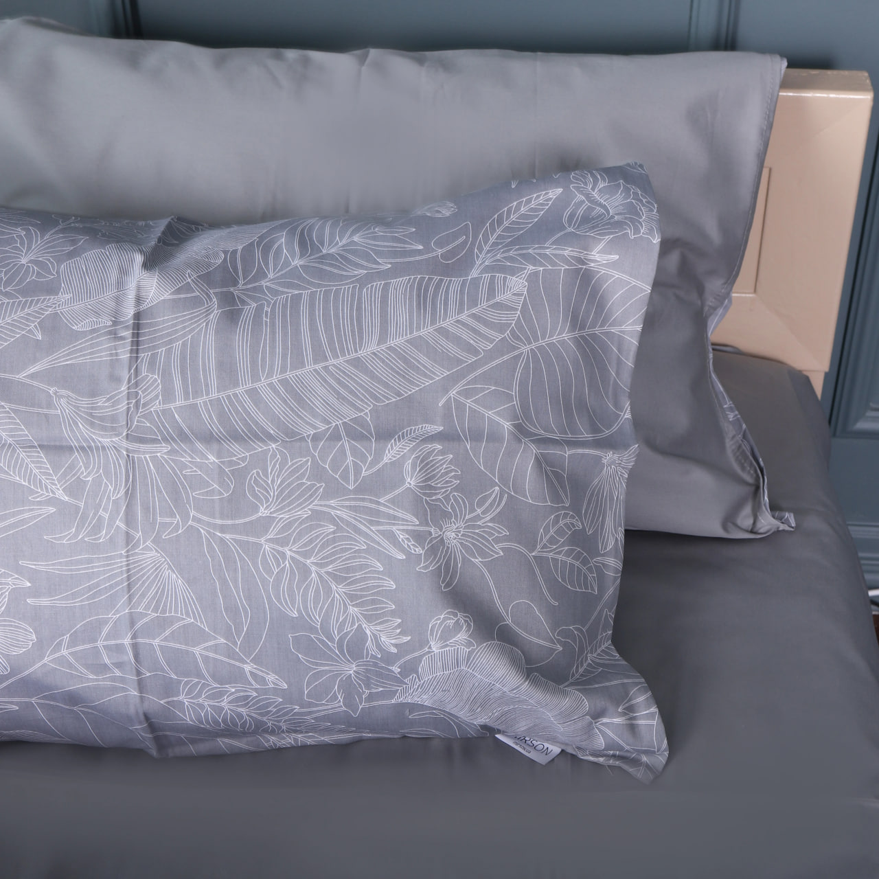 Наволочка MirSon 22-1428 Leafsong gray 50х70 см (2200011246918) - Фото 1