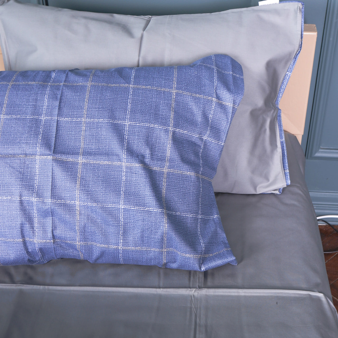 Наволочка MirSon 22-1434 Graphite Check 50х70 (2200011248530) - Фото 1