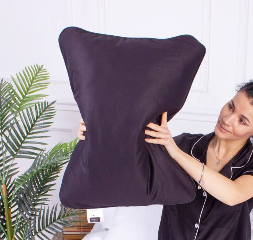 Подушка ортопедична MirSon №4040 Delicate Satin 0055 Black Pearl WoMen 59х43х10 см (2200006422501) - Фото 1