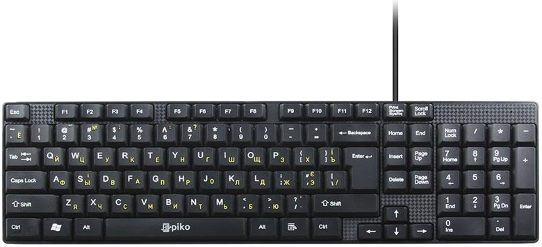Клавиатура проводная Piko KB-005 Black USB (1283126472459) - Фото 1