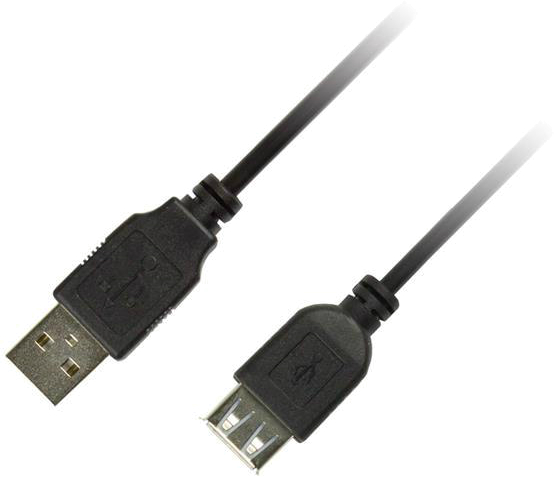Кабель Piko USB 2.0 AM-AF 3m Black (1283126474118) - Фото 1