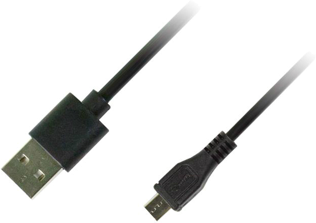 Кабель Piko USB 2.0 AM-MicroUSB BM 1m Black Revers (1283126474101) - Фото 1