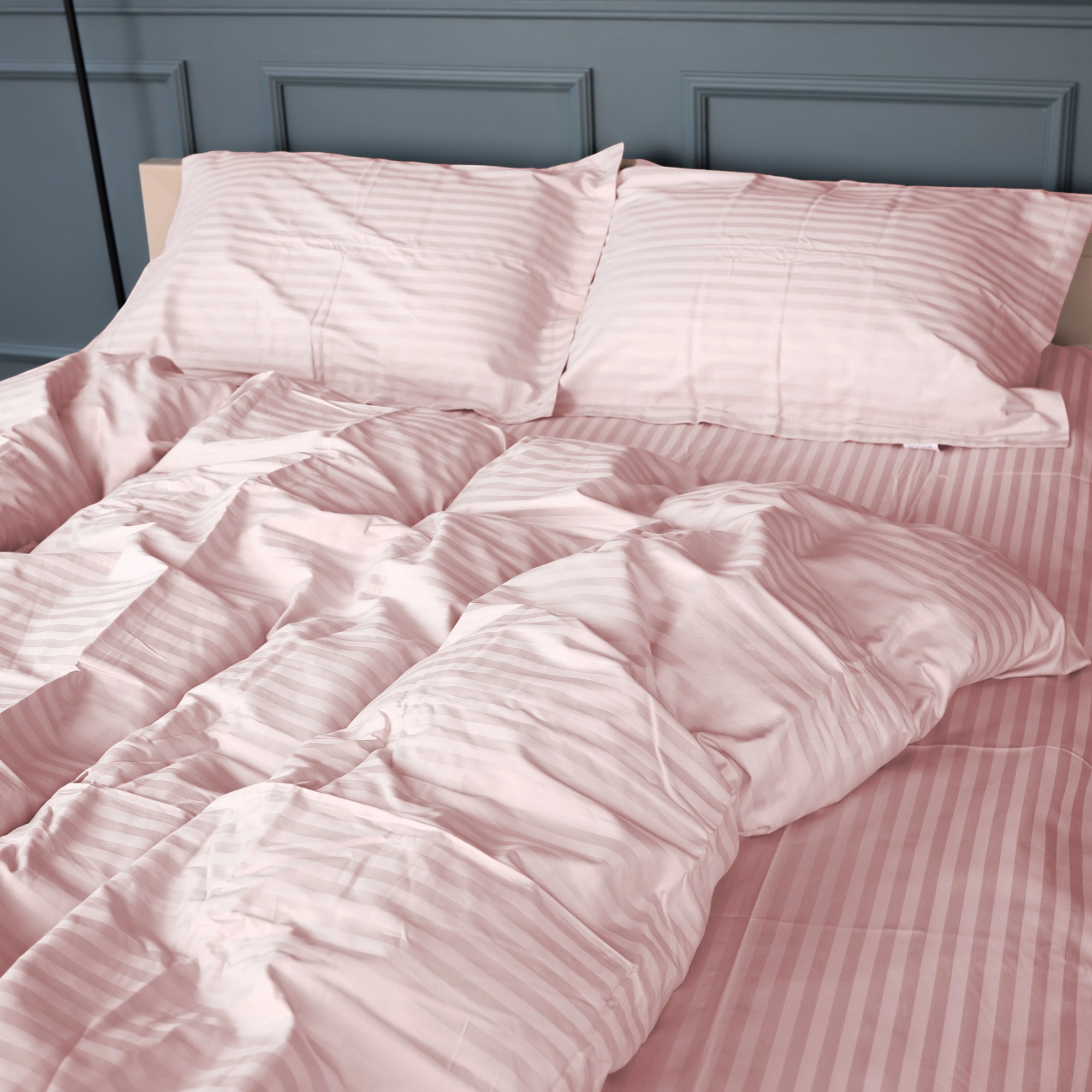 Комплект постільної білизни дитячий MirSon Satin Stripe 30-0007 Pink 110х140 (2200005246115) - Фото 1