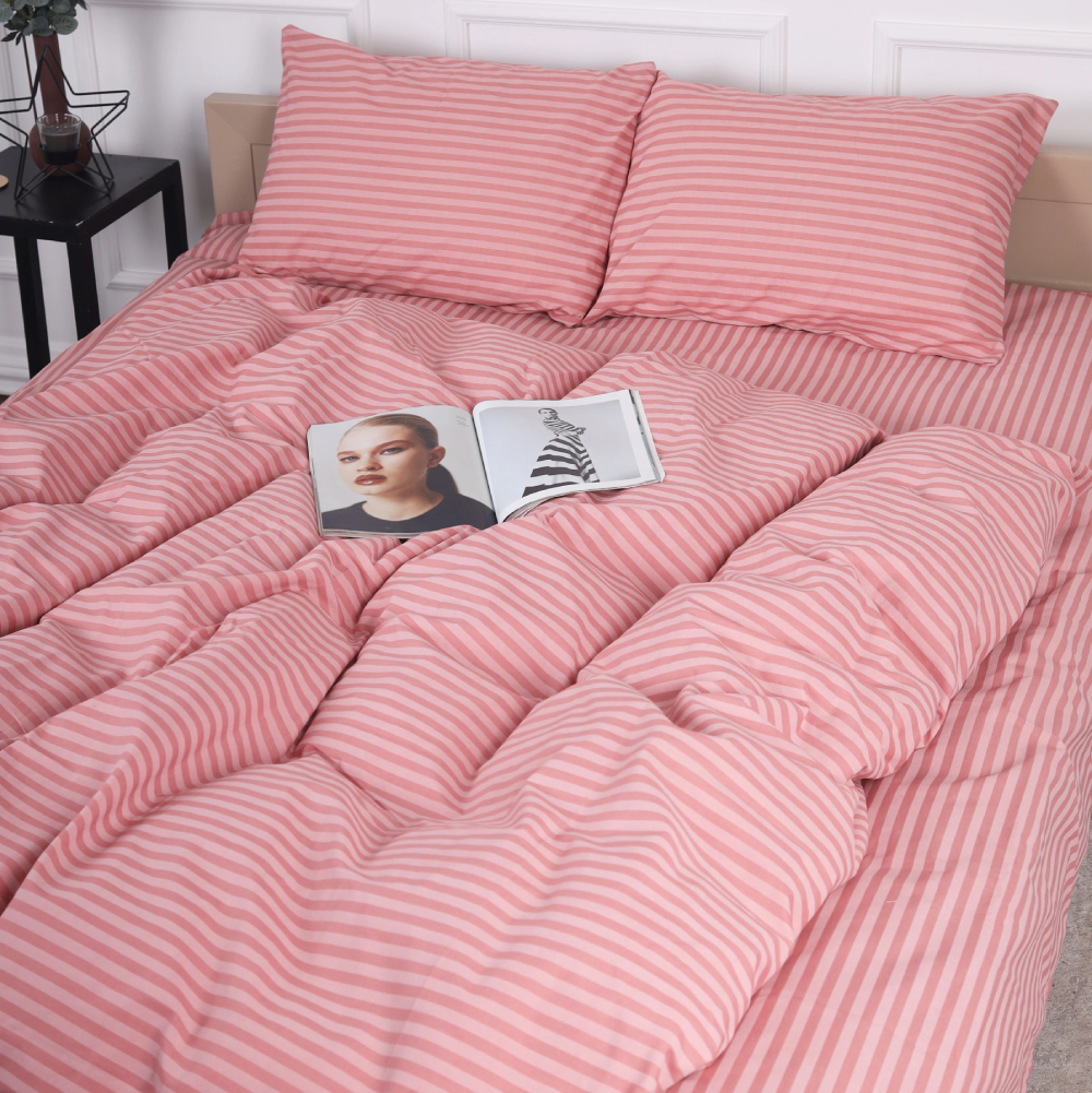 Комплект постільної білизни MirSon 160 x 220 17-0607 Stripe Pink Бязь (2200008054151) - Фото 1