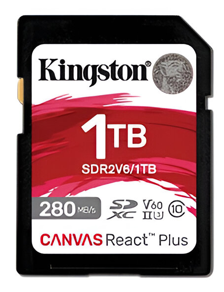 Карта пам'яті Kingston SDHC 1TB UHS-II/U3 Class 10 Canvas React Plus V60 SD R280/W150MB/s (SDR2V6/1TB) - Фото 1