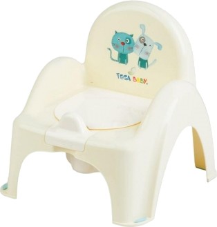 Горщик дитячий Tega Baby стільчик Кіт і Пес Жовтий (PK-007-102) - Фото 1