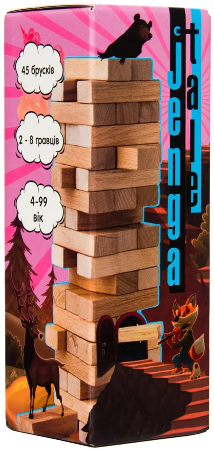 Настольная игра развлекательная (5-7 лет) Strateg Дженга "Jenga Tale", укр (30965) - Фото 1