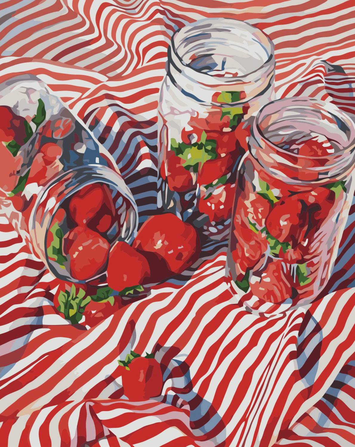 Картина по номерам Strateg Клубничный пикник 40х50 см (VA-3347) - Фото 1