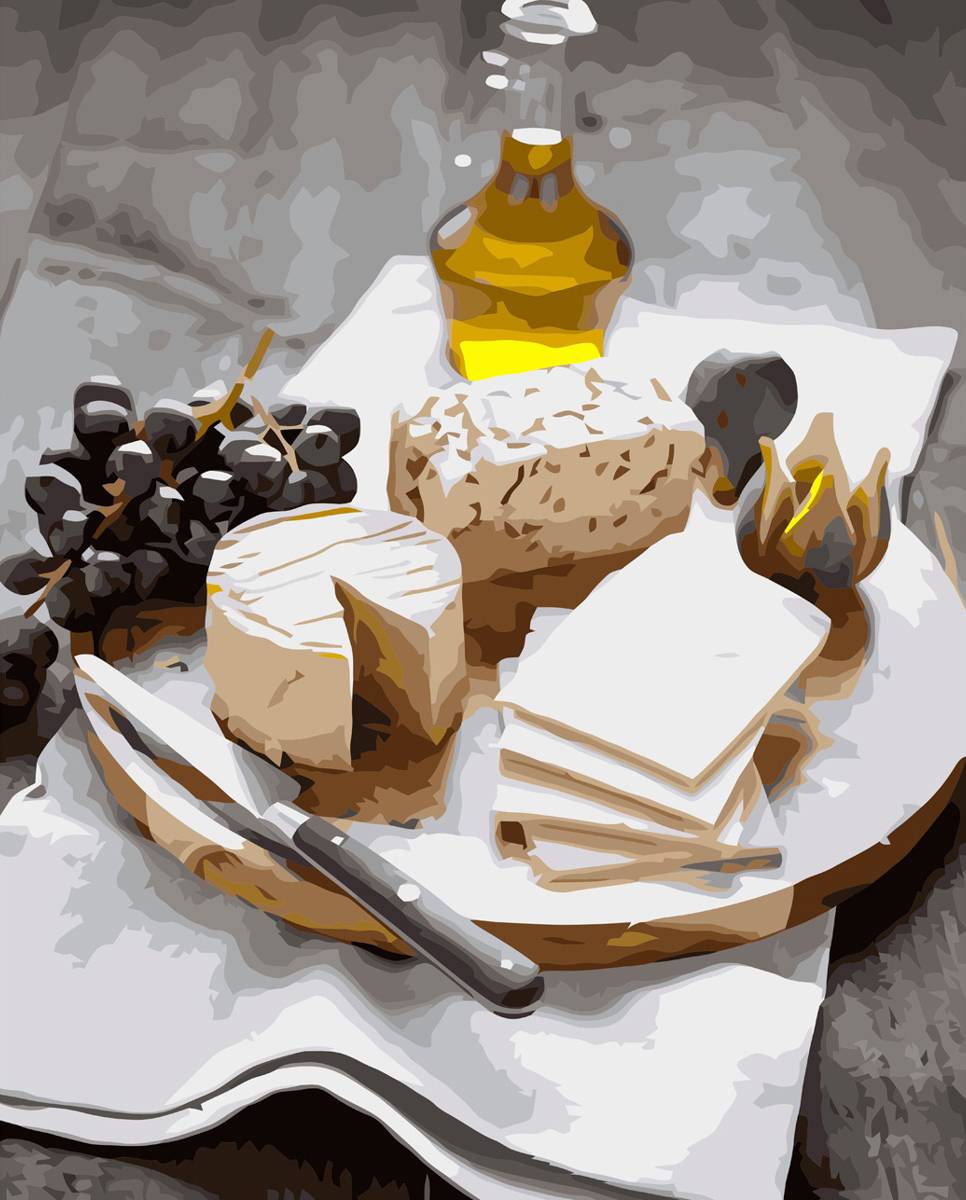 Картина по номерам Strateg Сырная нарезка 40х50 см (VA-3677) - Фото 1