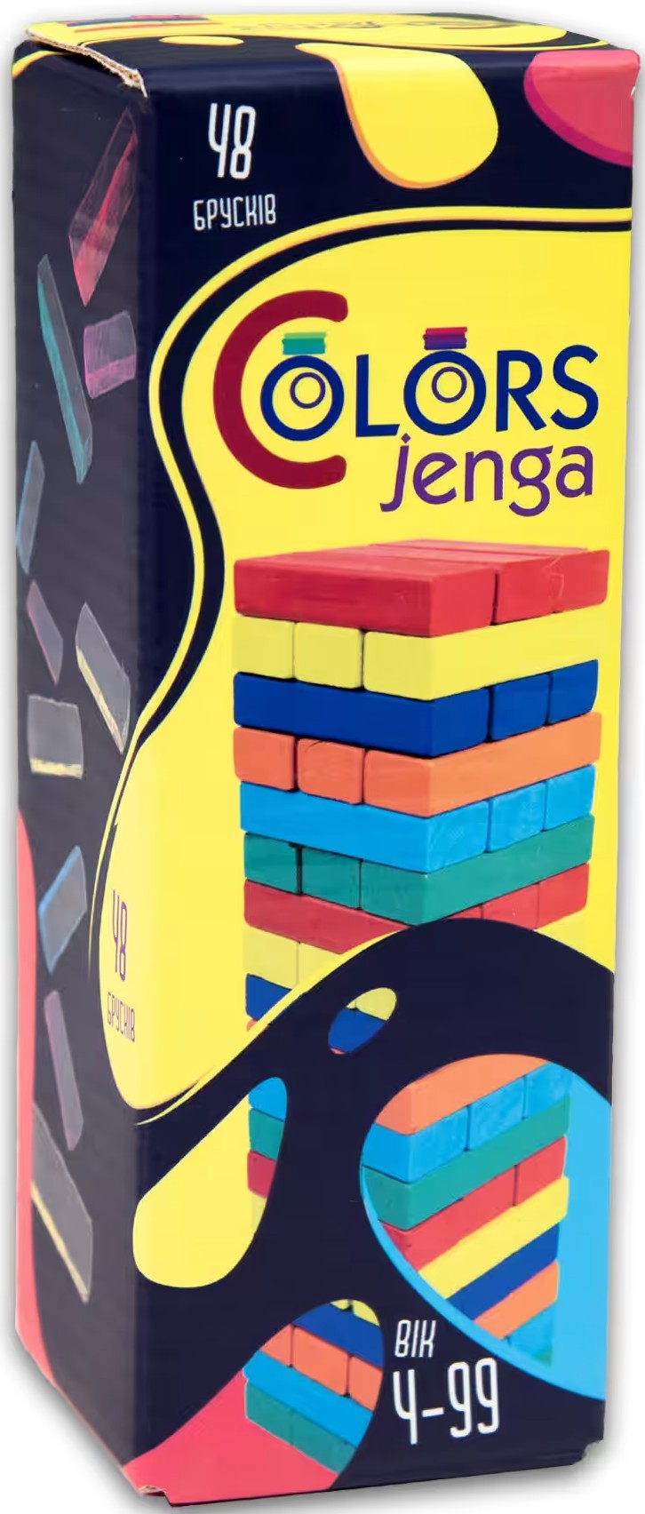 Настольная игра развлекательная (5-7 лет) Strateg Colors Jenga 48 брусков (30717) - Фото 1