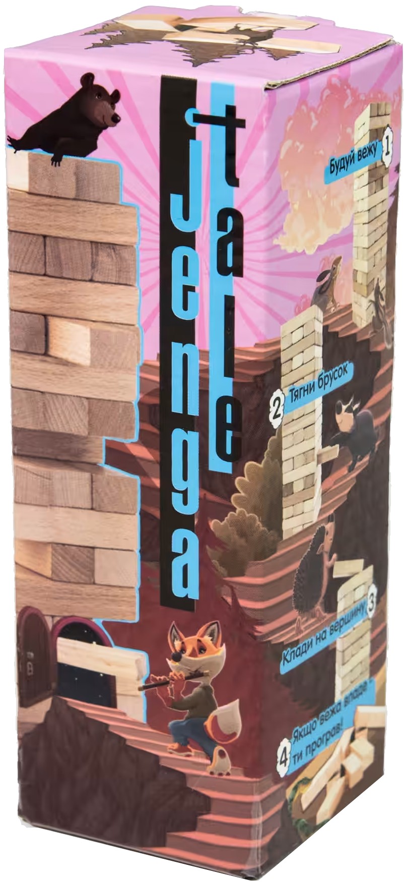 Настольная игра развлекательная (5-7 лет) Strateg Jenga Tale 48 брусков (30966) - Фото 1