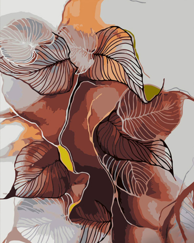 Купить Картина по номерам Strateg Абстрактные листья 40х50 см (DY426) - Фото 1 Картина по номерам Strateg Абстрактные листья 40х50 см (DY426) - Фото 1