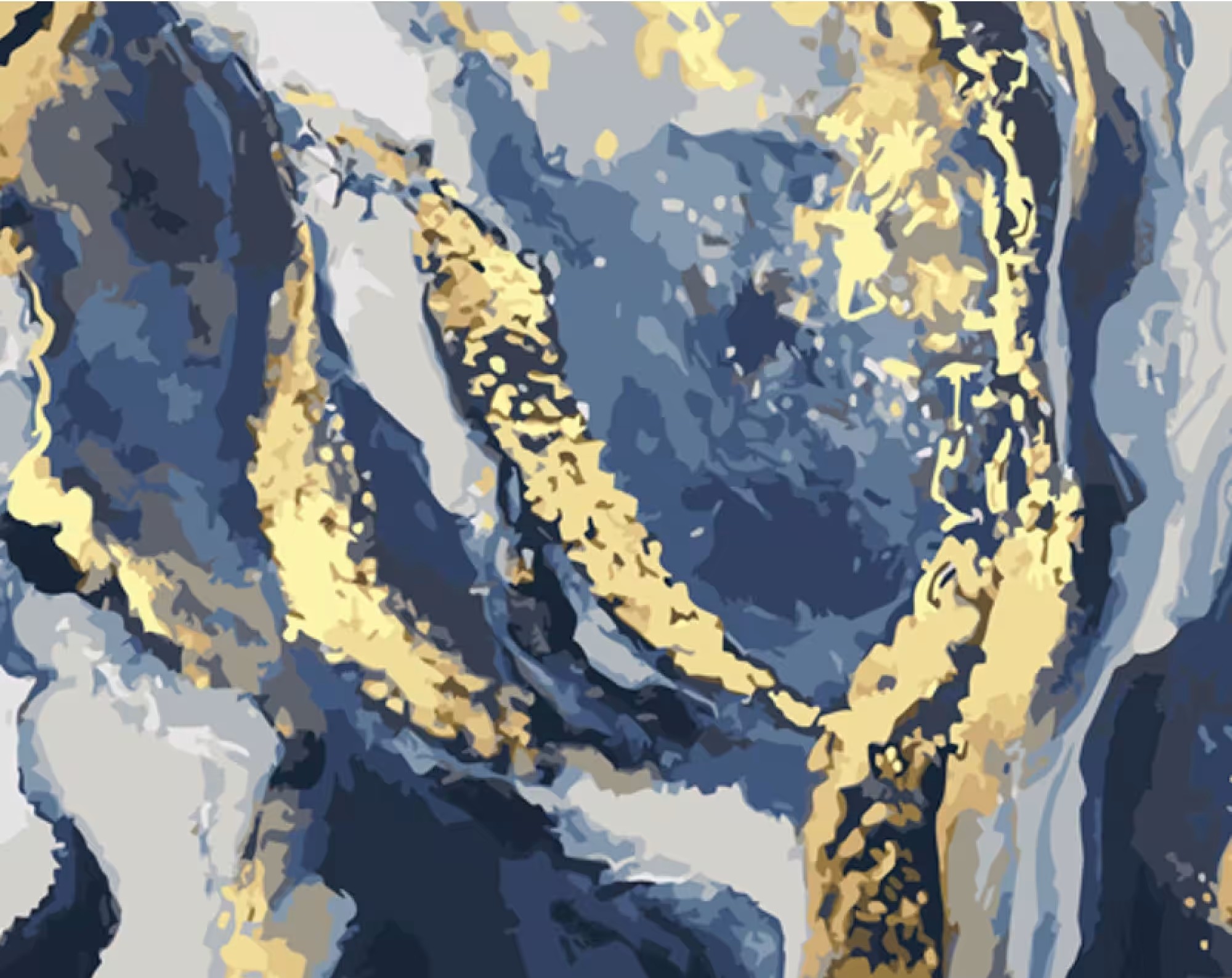 Картина за номерами Strateg Gray gold and white 40х50 см (GS1448) - Фото 1