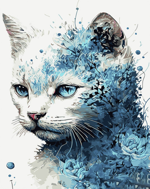 Купить Картина по номерам Strateg Голубой котик 40х50 см (GS1534) - Фото 1 Картина по номерам Strateg Голубой котик 40х50 см (GS1534) - Фото 1