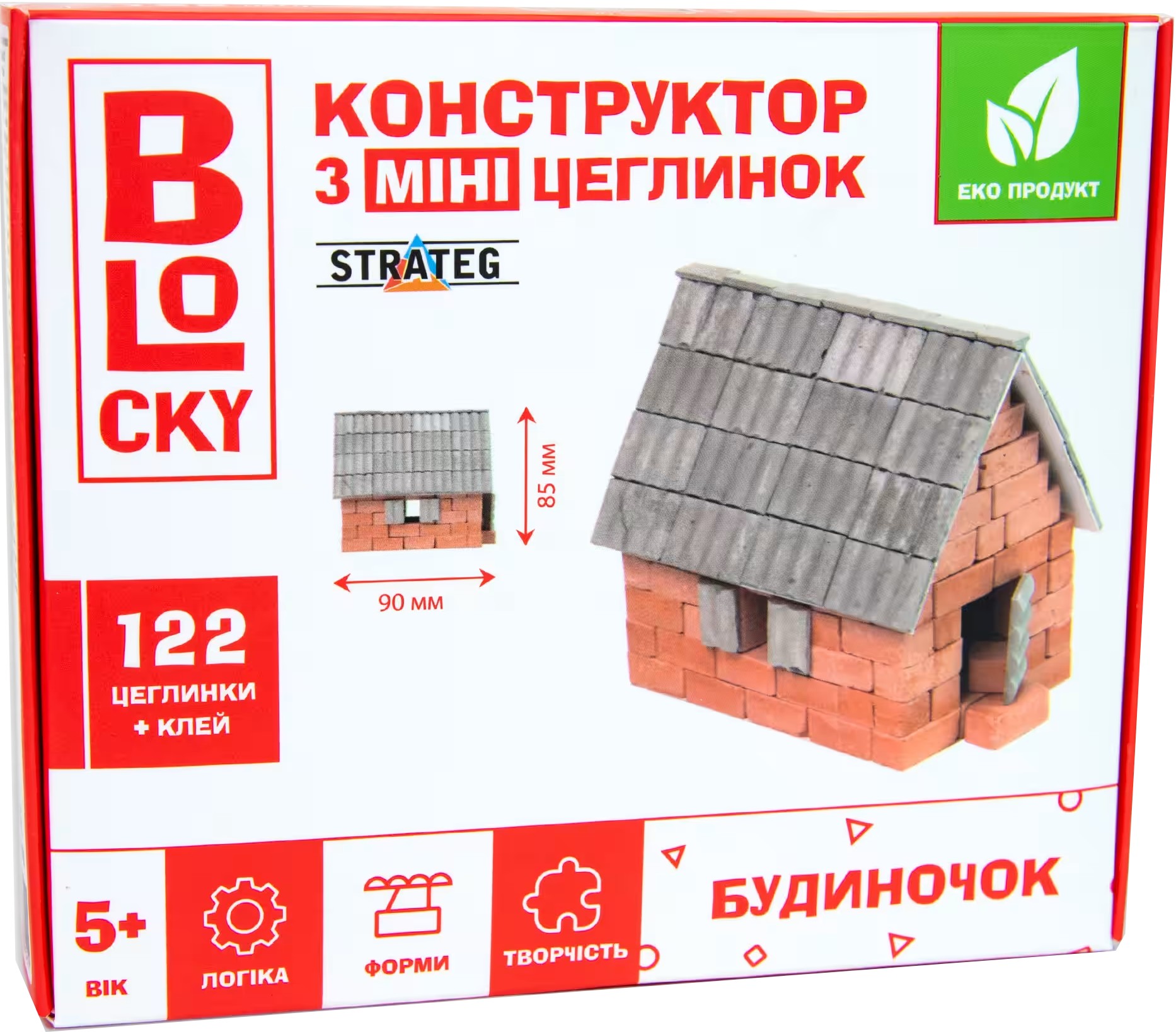 Конструктор из природных материалов Strateg BLOCKY Домик (31023) - Фото 1