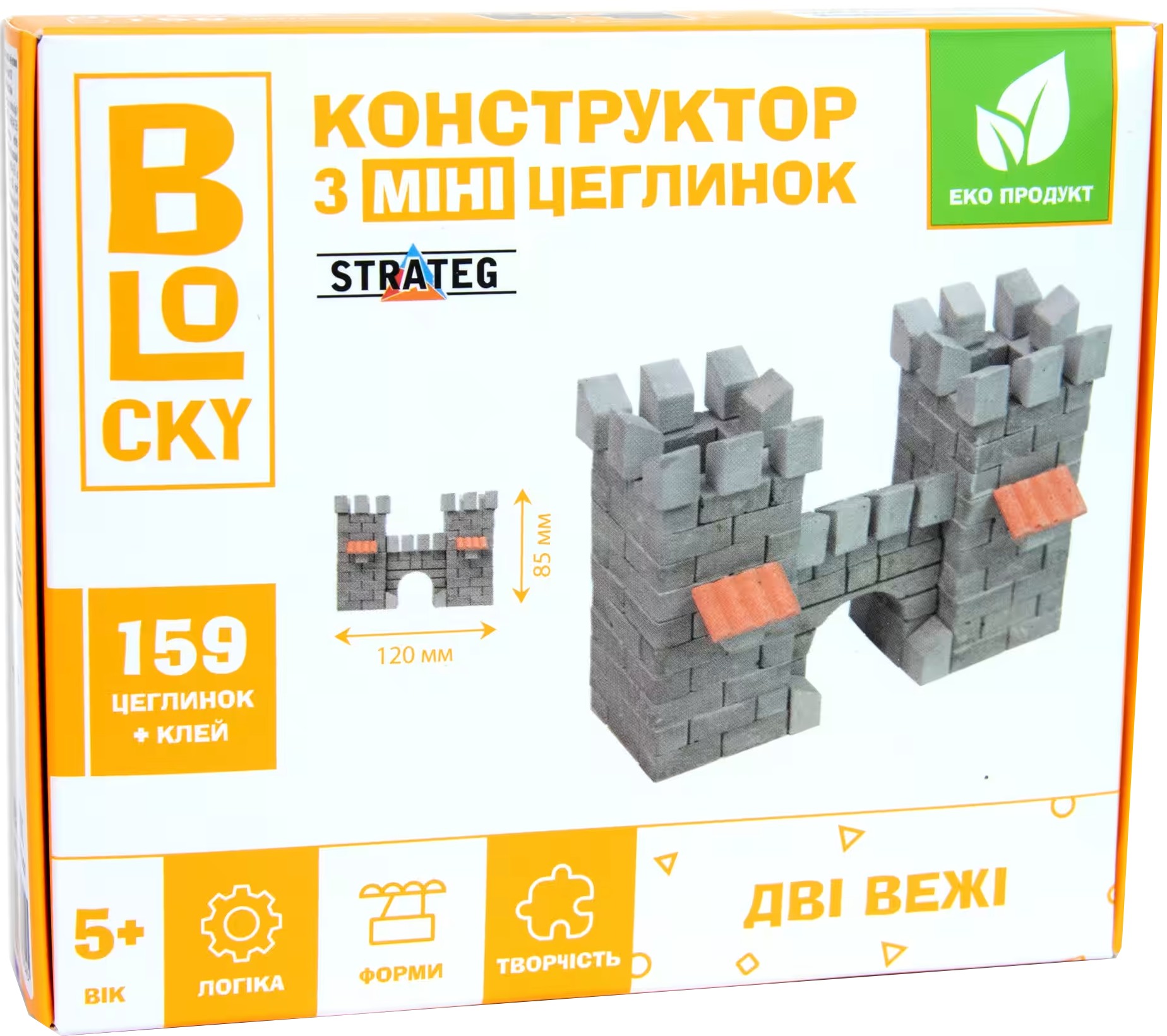 Конструктор из природных материалов Strateg BLOCKY Две башни (31021) - Фото 1