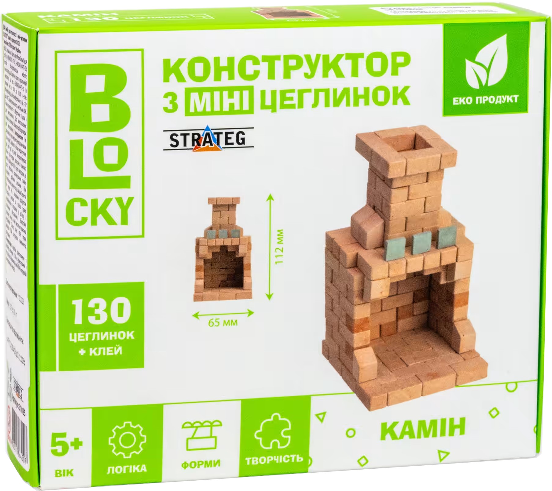 Конструктор из природных материалов Strateg BLOCKY Камин (31025) - Фото 1