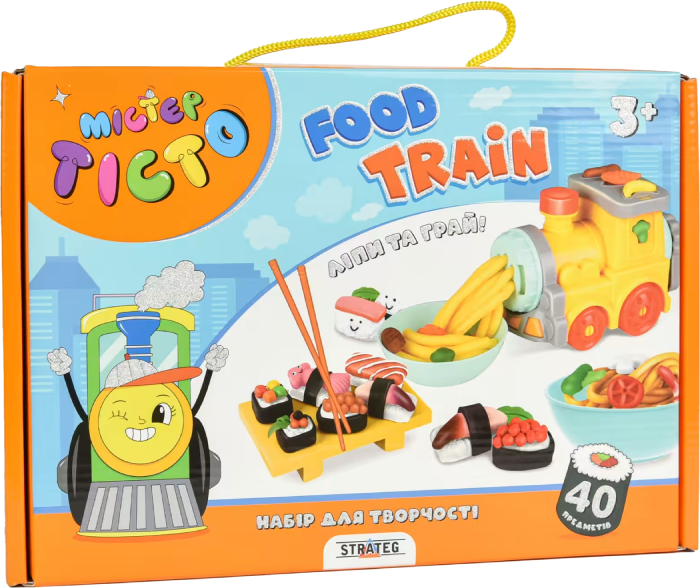 Лепка из теста Strateg Мистер тесто Food Train на украинском языке (41027) - Фото 1
