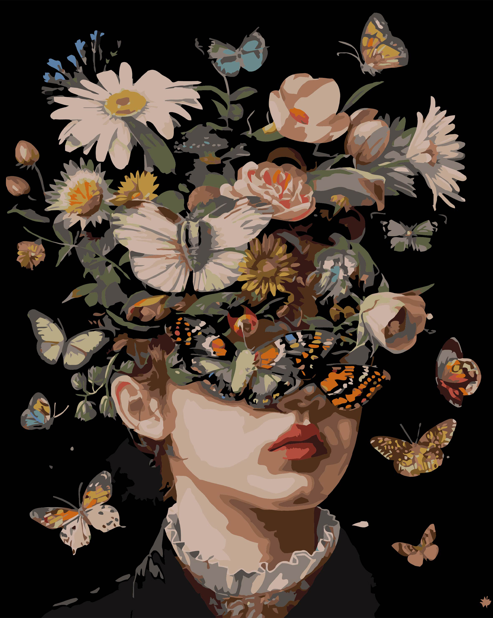 Купить Картина по номерам Strateg Девушка и бабочки на черном фоне 40х50 см (AH1176-19) - Фото 1 Картина по номерам Strateg Девушка и бабочки на черном фоне 40х50 см (AH1176-19) - Фото 1