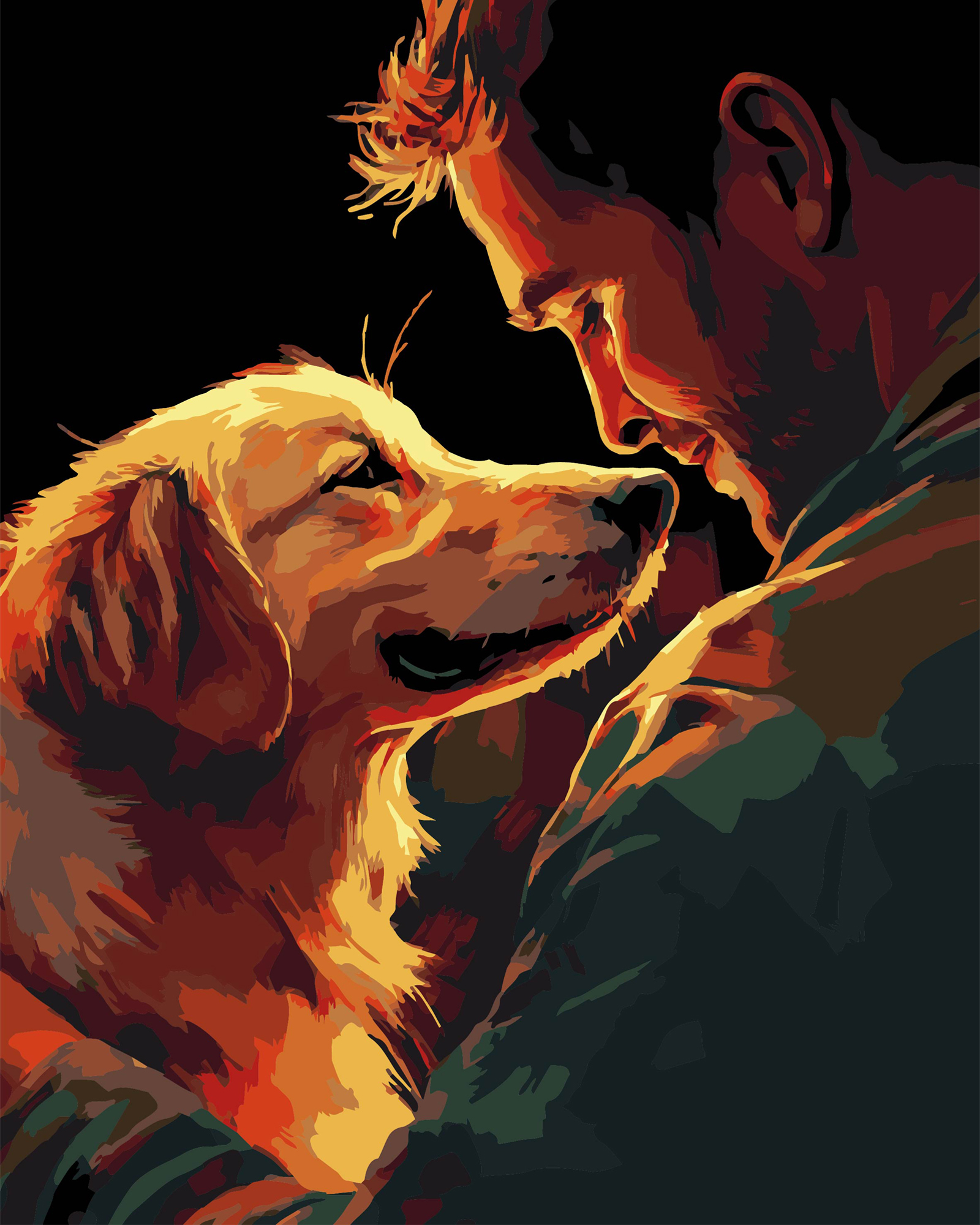 Купить Картина по номерам Strateg Человек и пес на черном фоне 40х50 см (AH1181-19) - Фото 1 Картина по номерам Strateg Человек и пес на черном фоне 40х50 см (AH1181-19) - Фото 1