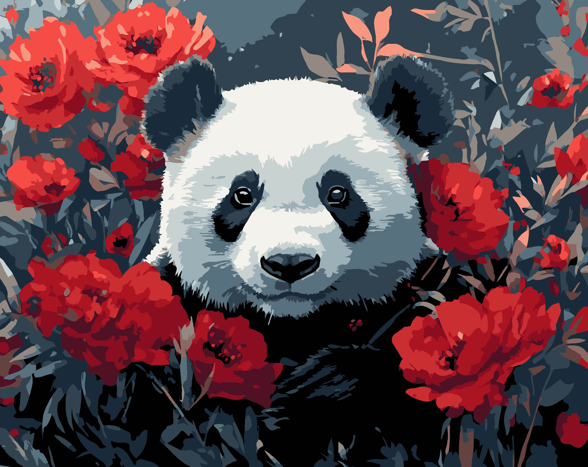 Купить Картина по номерам Strateg Панда в маках на черном фоне 40х50 см (AH1197-15) - Фото 1 Картина по номерам Strateg Панда в маках на черном фоне 40х50 см (AH1197-15) - Фото 1