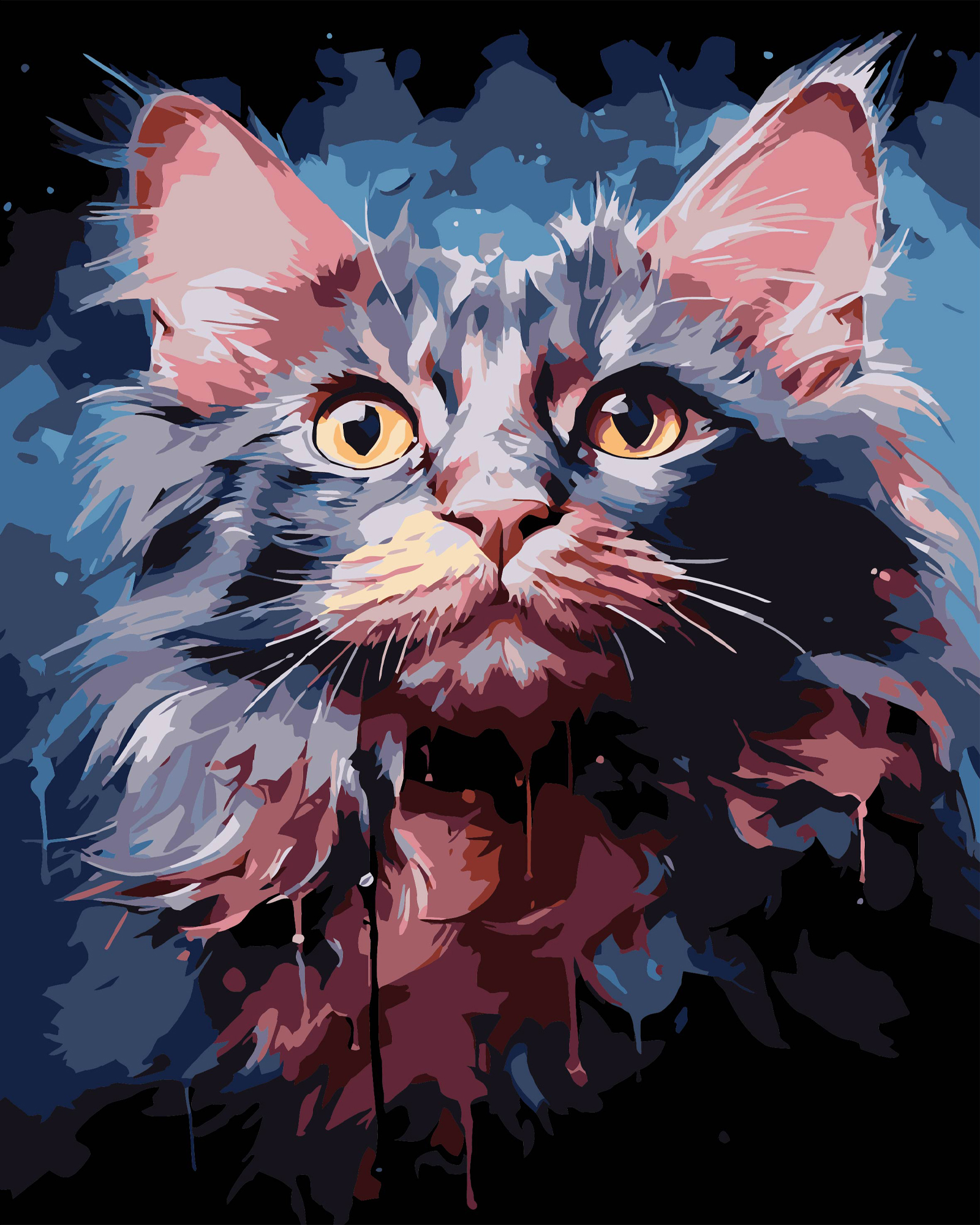 Купить Картина по номерам Strateg Акварельный кот на черном фоне 40х50 см (AH1199-17) - Фото 1 Картина по номерам Strateg Акварельный кот на черном фоне 40х50 см (AH1199-17) - Фото 1