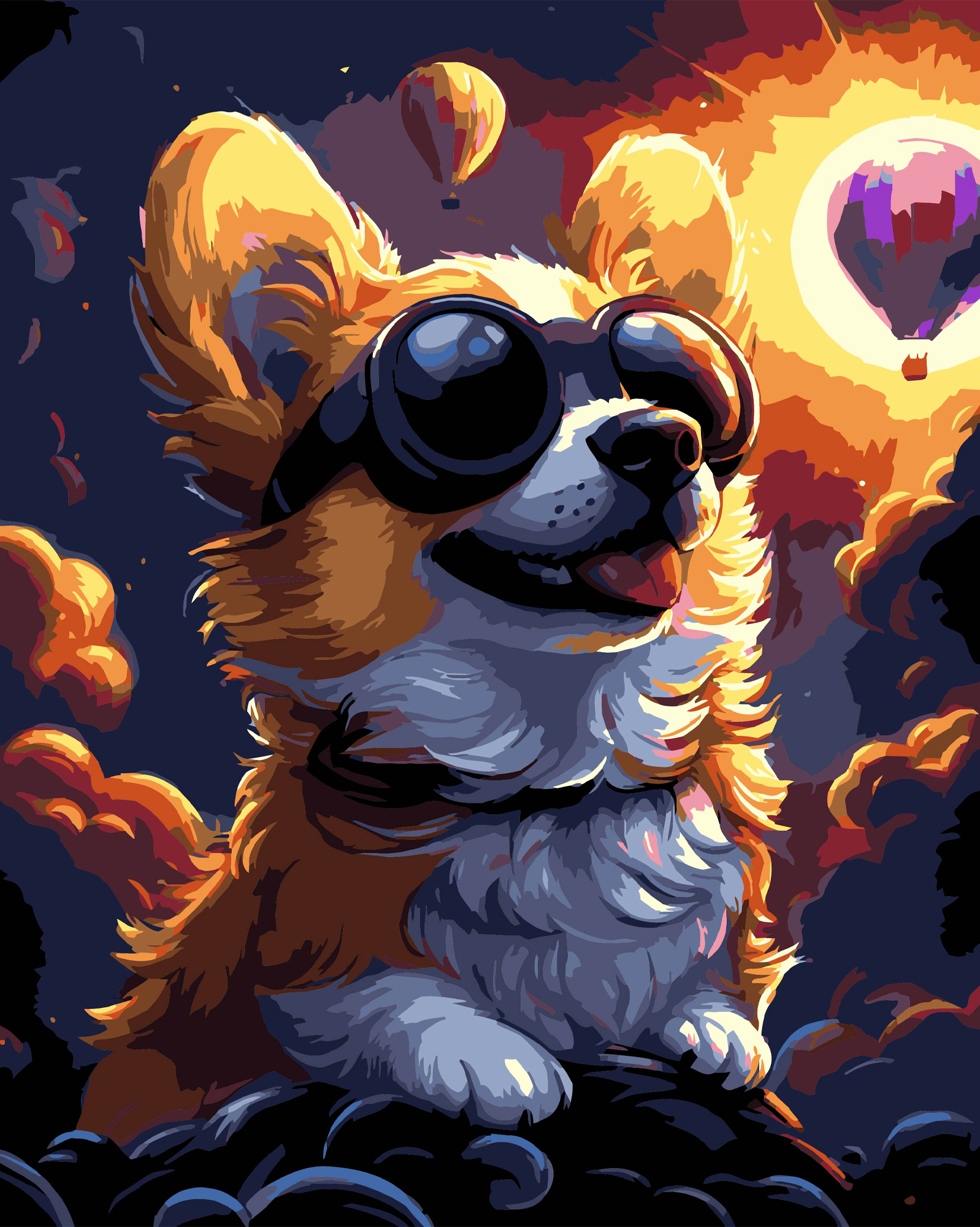 Купить Картина по номерам Strateg Корги в очках на черном фоне 40х50 см (AH1212-19) - Фото 1 Картина по номерам Strateg Корги в очках на черном фоне 40х50 см (AH1212-19) - Фото 1