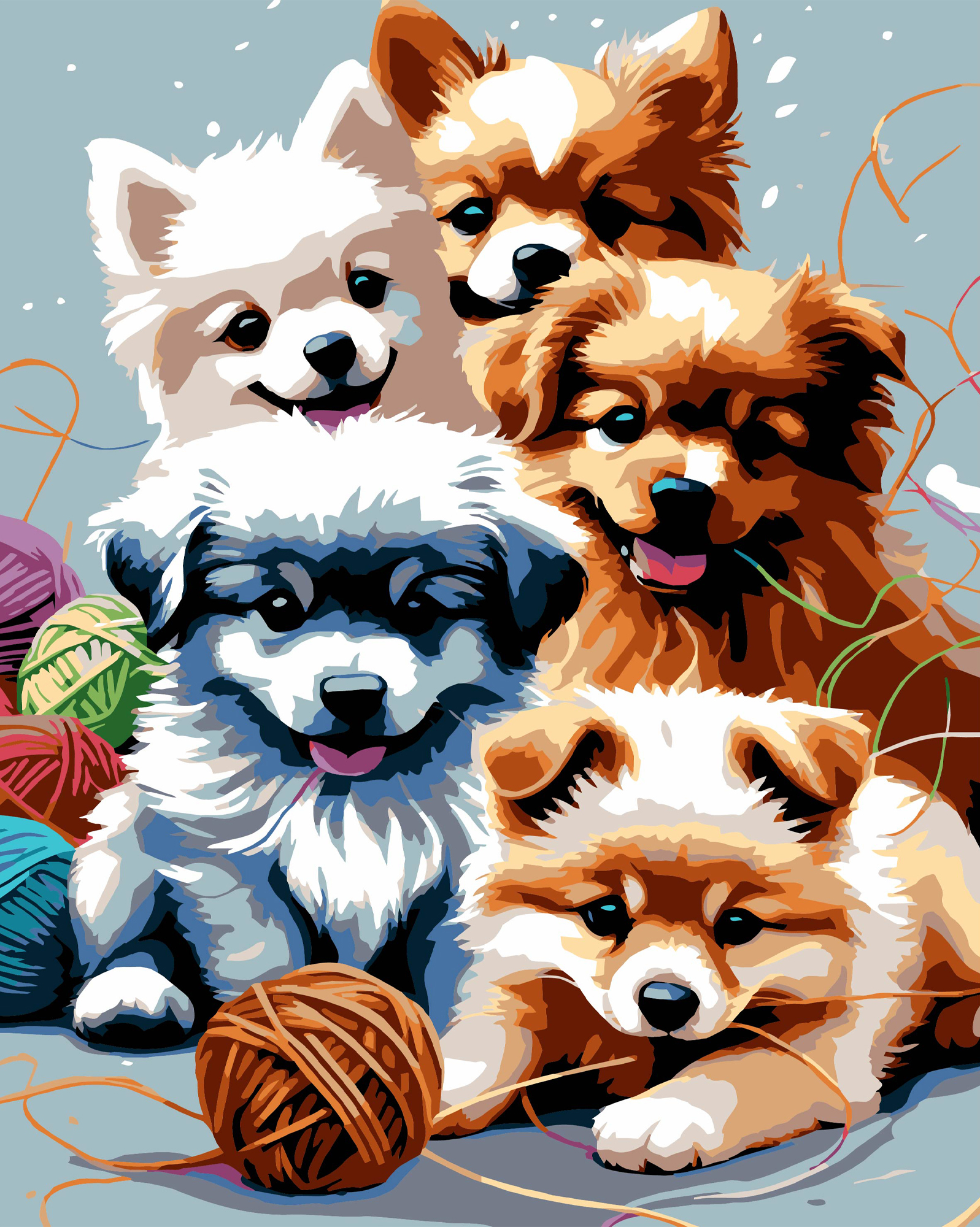 Купить Картина по номерам Strateg Игривые щенки на черном фоне 40х50 см (AH1226-19) - Фото 1 Картина по номерам Strateg Игривые щенки на черном фоне 40х50 см (AH1226-19) - Фото 1