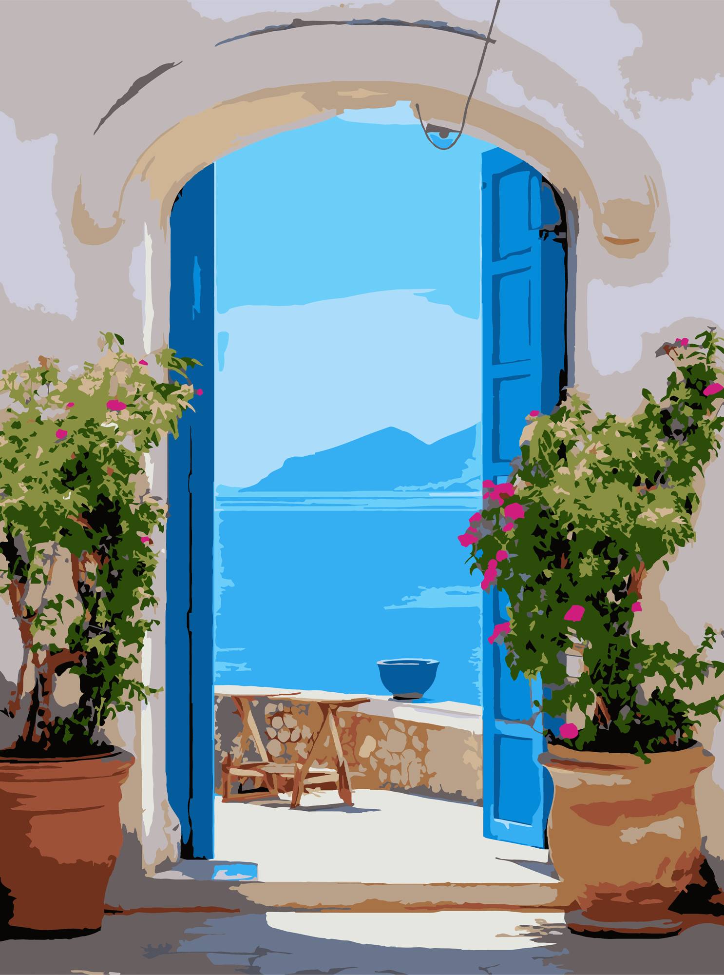 Картина по номерам Strateg Средиземноморская арка 30х40 (SS-1250) - Фото 1