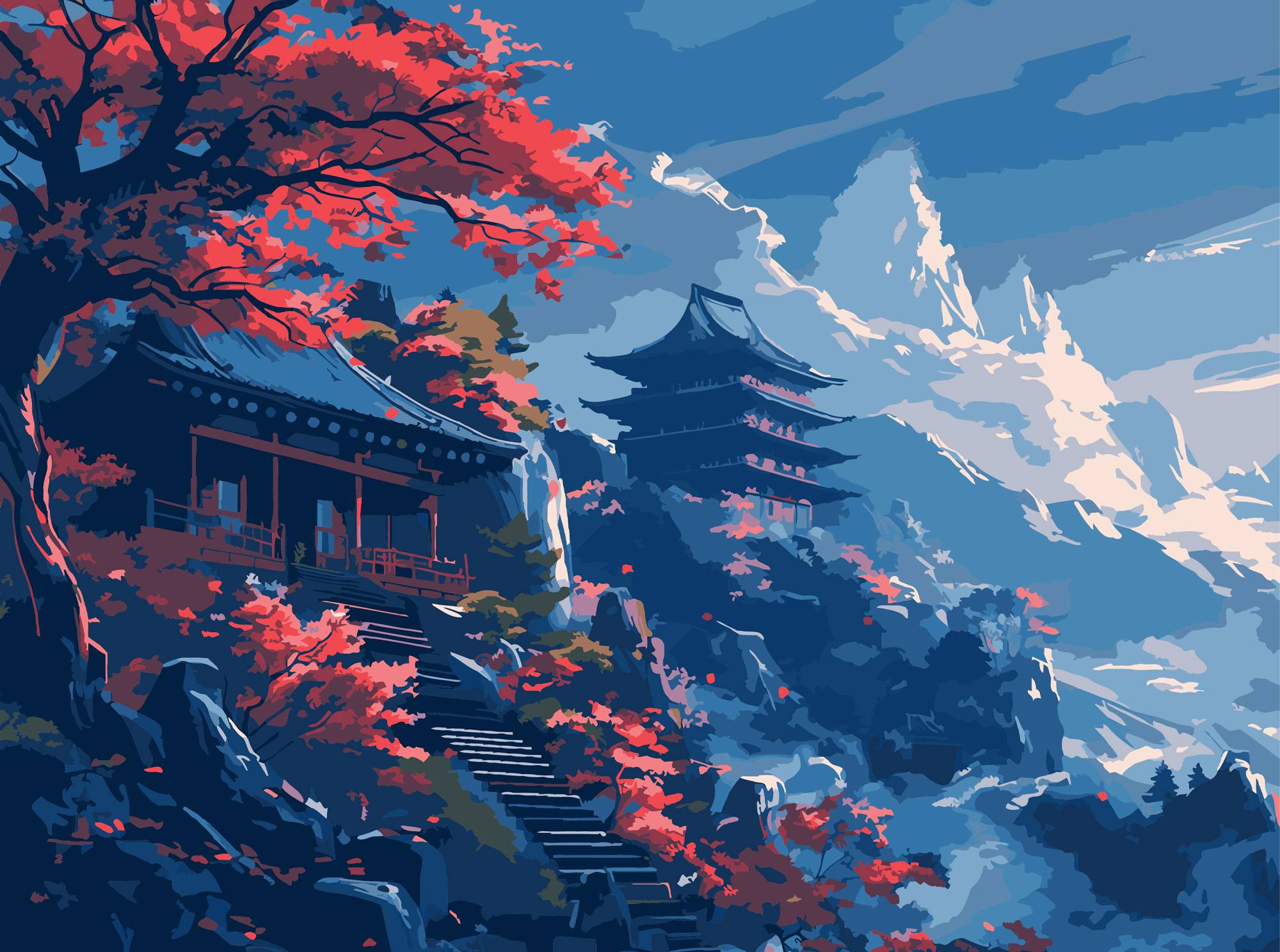 Картина по номерам Strateg Горный покой 30х40 (SS-1257) - Фото 1