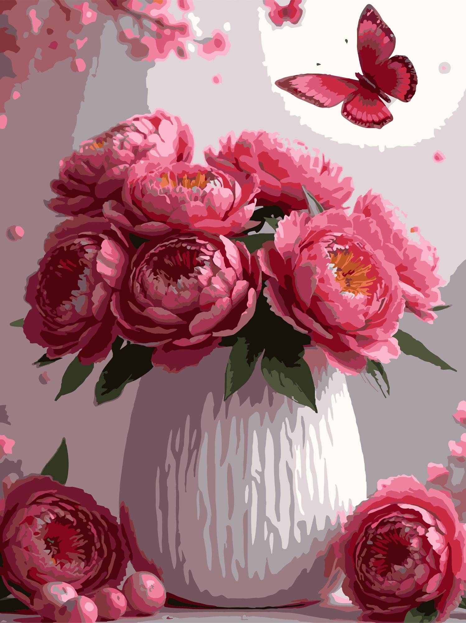 Картина по номерам Strateg Цветы в вазе 30х40 (SS-1259) - Фото 1