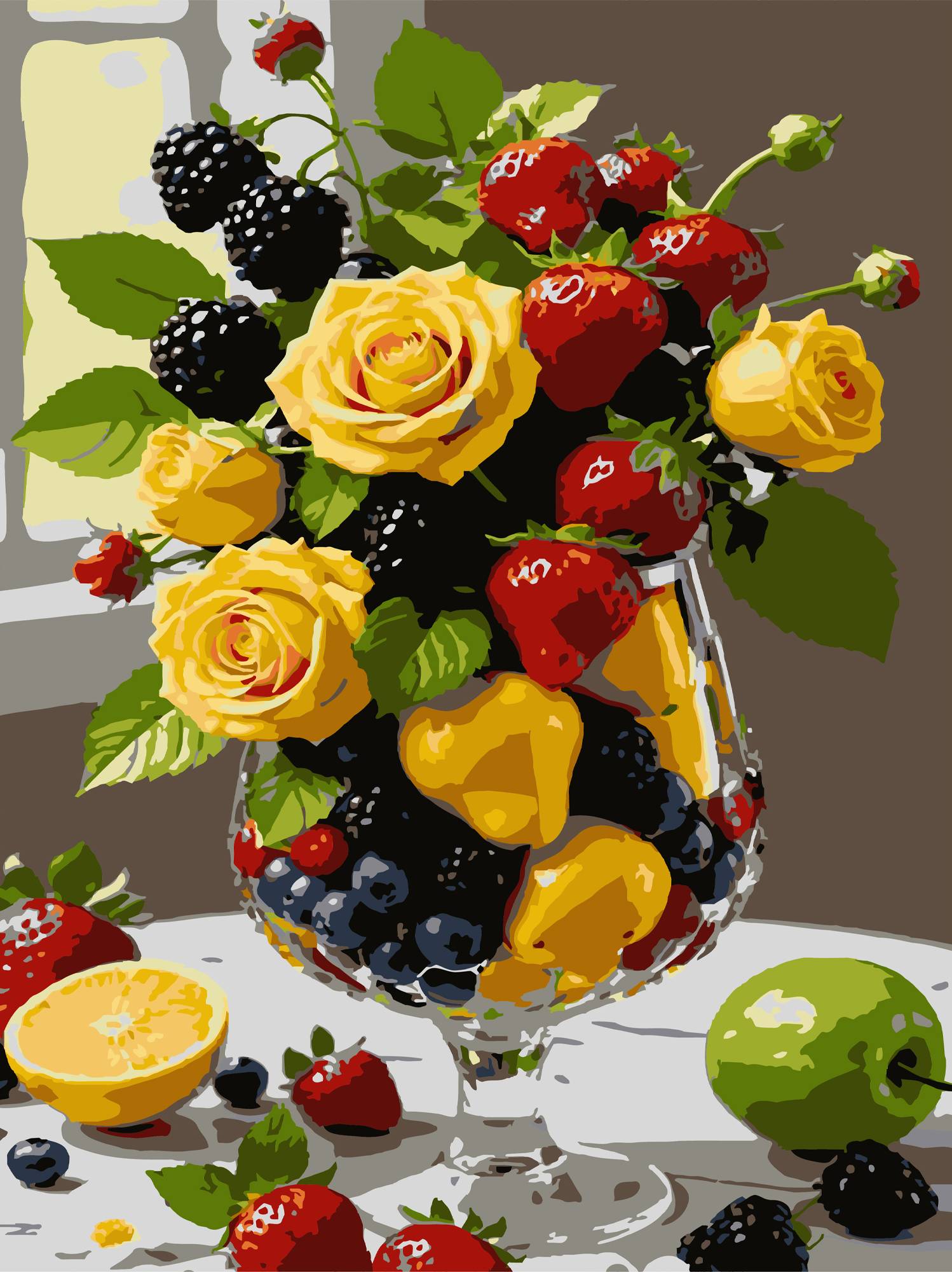 Картина за номерами Strateg Фрукти й квіти 30х40 (SS-1274) - Фото 1