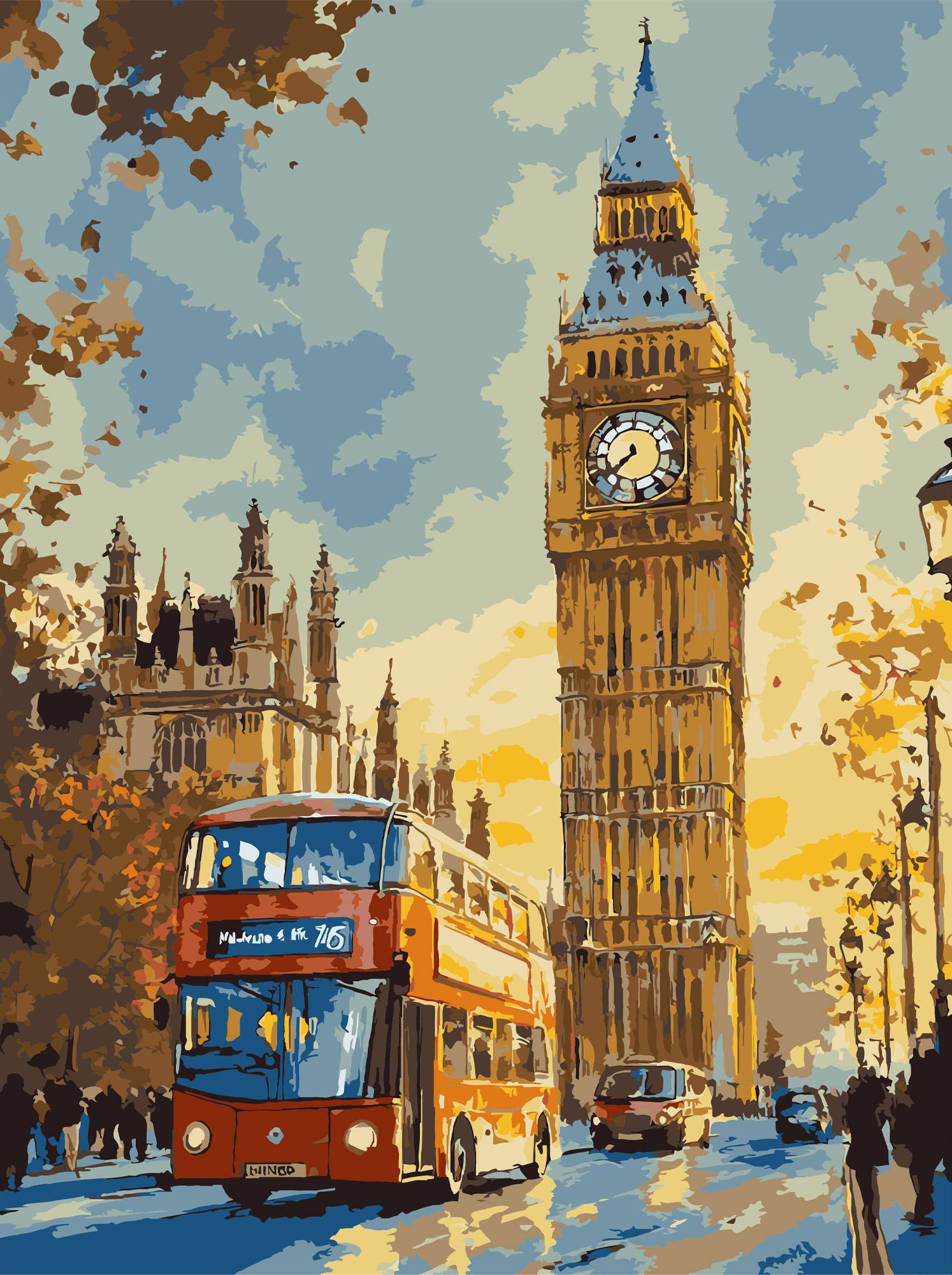 Картина за номерами Strateg Лондонський вечір 30х40 (SS-1285) - Фото 1