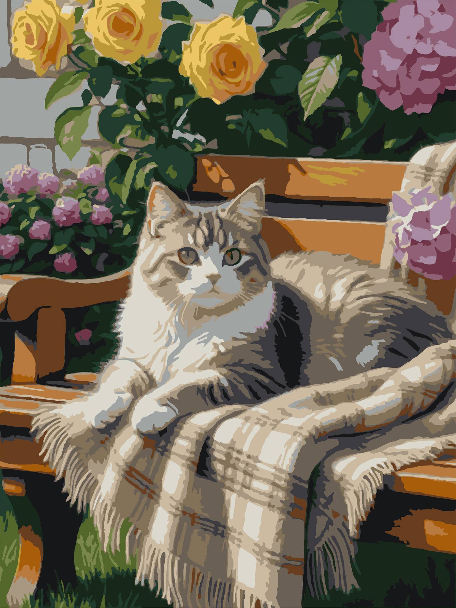 Картина по номерам Strateg Отдыхающий кот 30х40 (SS-1286) - Фото 1