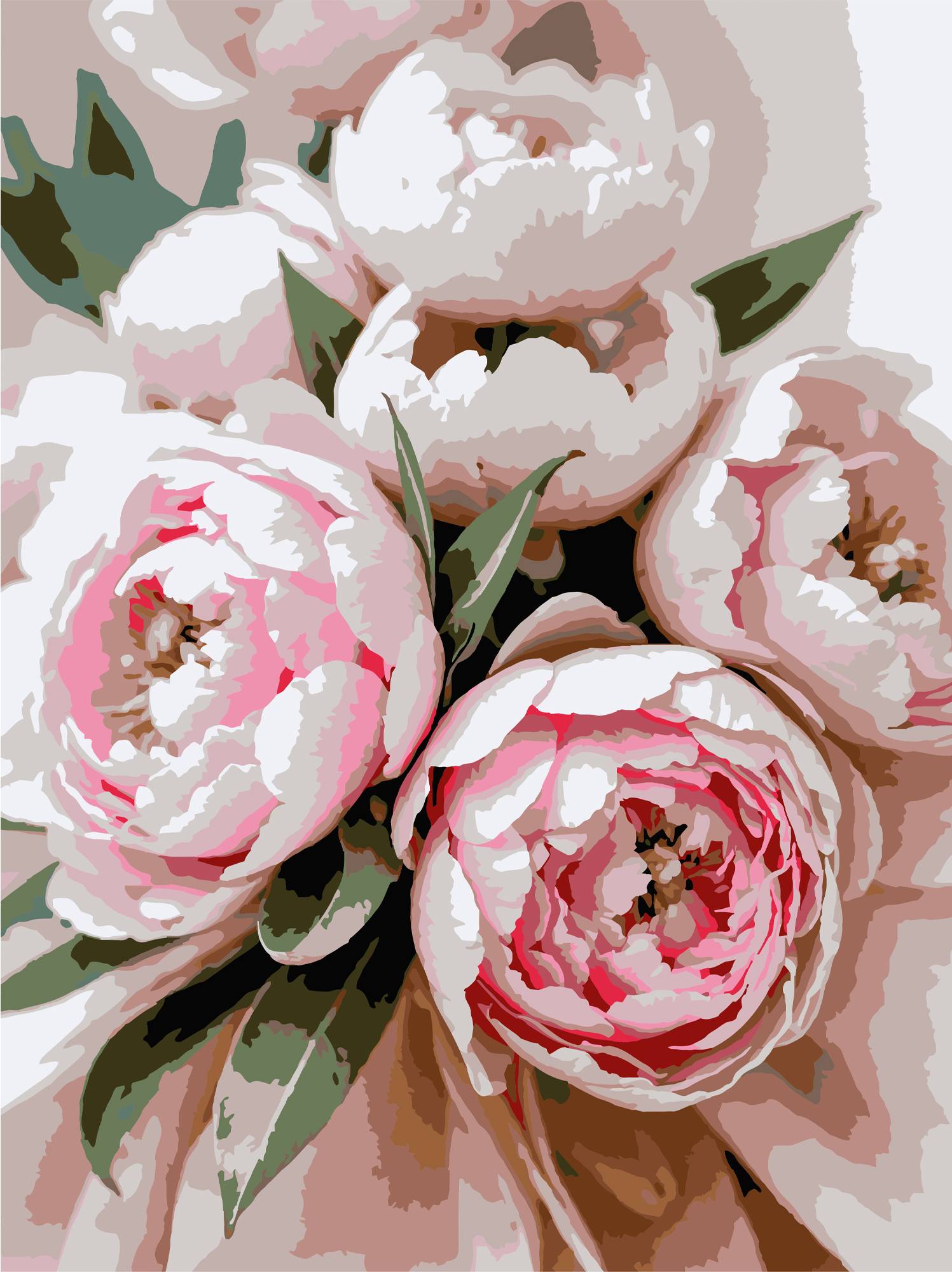 Картина за номерами Strateg Ніжно-рожеві квіти 30х40 (SS-1294) - Фото 1