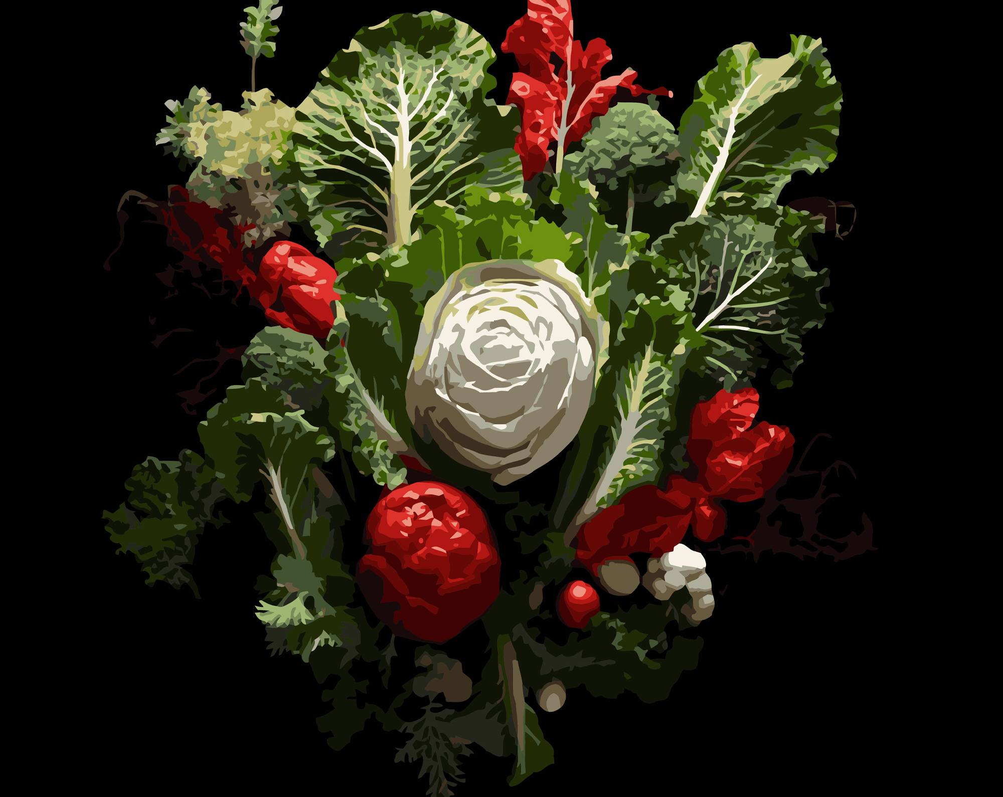 Картина по номерам Strateg Овощная композиция 40х50 (AH1285) - Фото 1