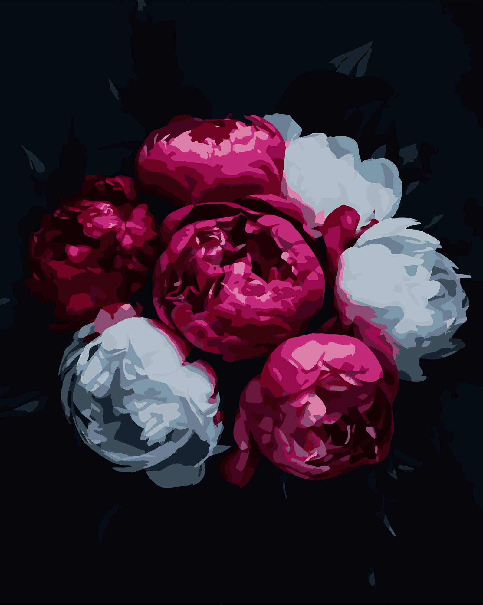 Картина по номерам Strateg Розово-белые цветы 40х50 (AH1254) - Фото 1