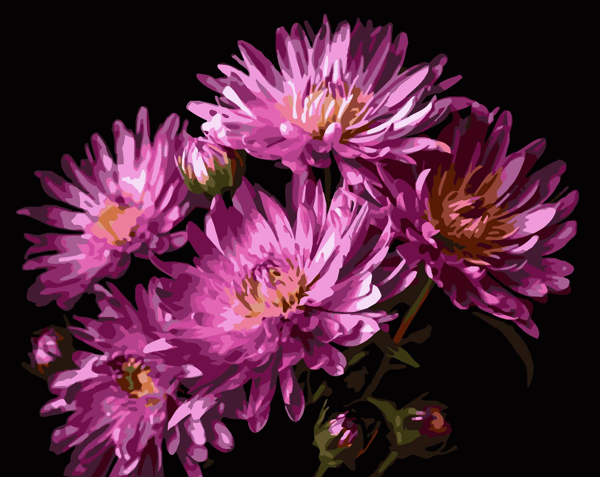 Картина по номерам Strateg Бархат георгинный 40х50 (AH1267) - Фото 1