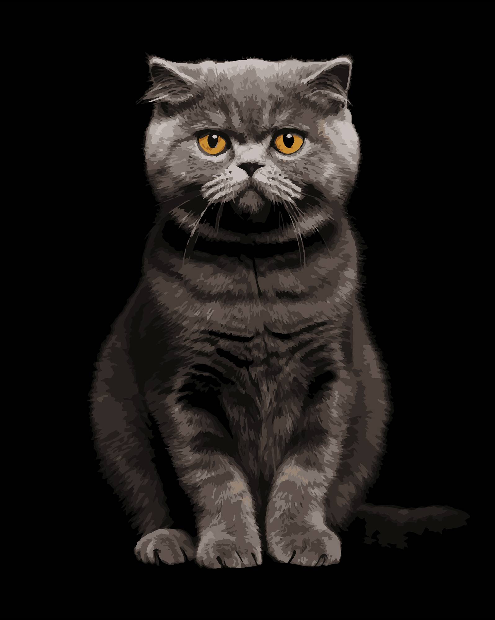 Картина по номерам Strateg Серый аристократ 40х50 (AH1272) - Фото 1