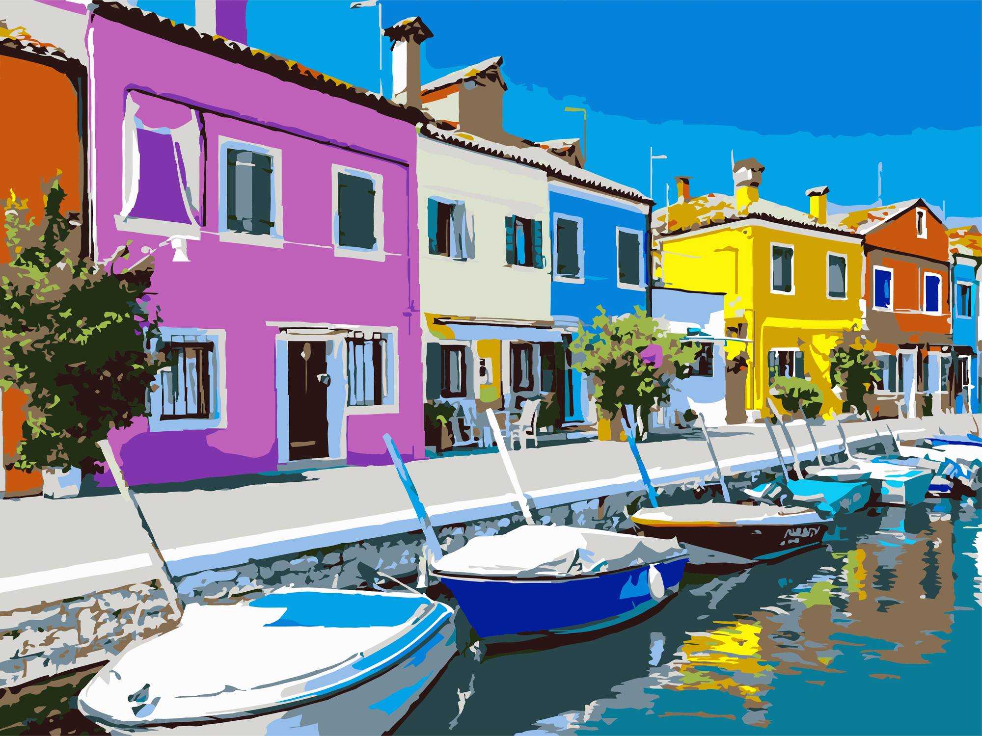 Картина за номерами Strateg Кольорові будинки 30х40 (SS-1297) - Фото 1