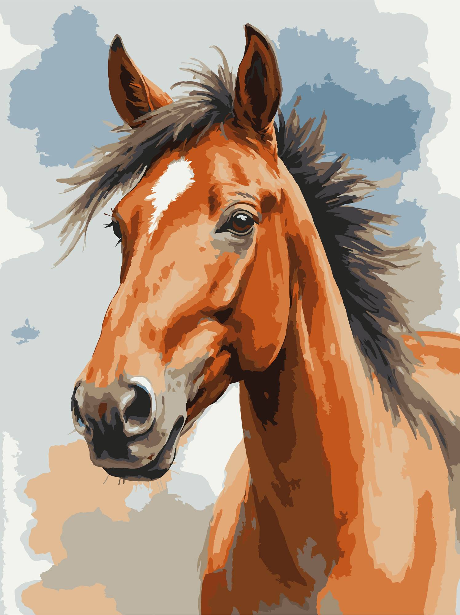 Картина за номерами Strateg Кінь у світлі 30х40 (SS-1307) - Фото 1