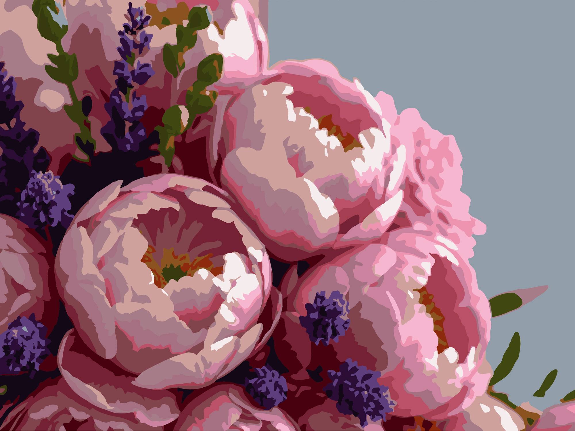 Картина за номерами Strateg Пишні півонії 30х40 (SS-1312) - Фото 1