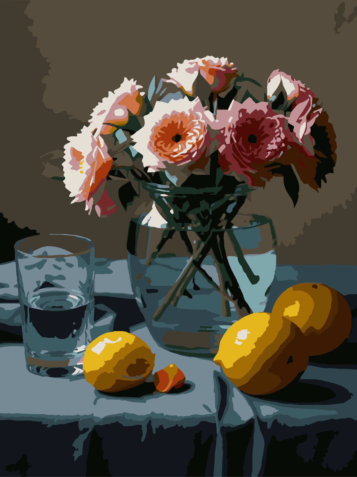 Картина за номерами Strateg Квіти й лимони 30х40 (SS-1316) - Фото 1