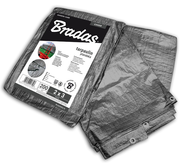 Тент BRADAS усиленный 2х3 м 200 г/м Gray (PLG2002/3) - Фото 1