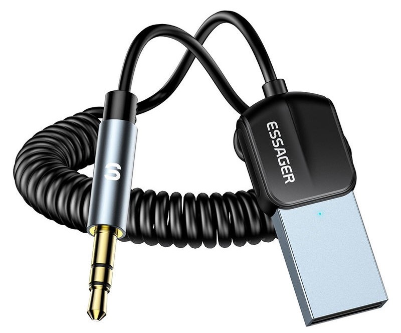 FM модулятор Essager Lingfeng Bluetooth 5.0 Aux Adapter Car Wireless Receiver USB to 3.5mm (EBT-LF01-P) - Фото 1