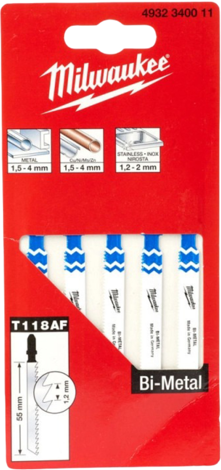 Полотно Milwaukee T118AF Bi-Metal 55х1,2 мм 5 шт. (4932340011) - Фото 1