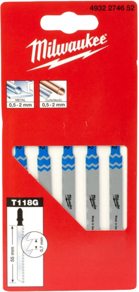 Полотно Milwaukee T118G 50х0,7 мм 5 шт. (4932274652) - Фото 1